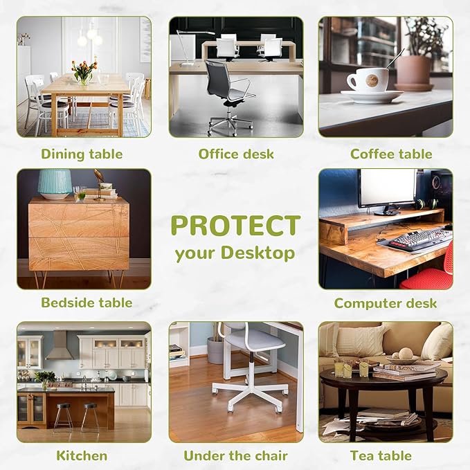 Clear Table Cover Protector, 36 x 72 Inch, 1.5mm Thick Plastic, Waterproof for Dining Room, Kitchen, Office