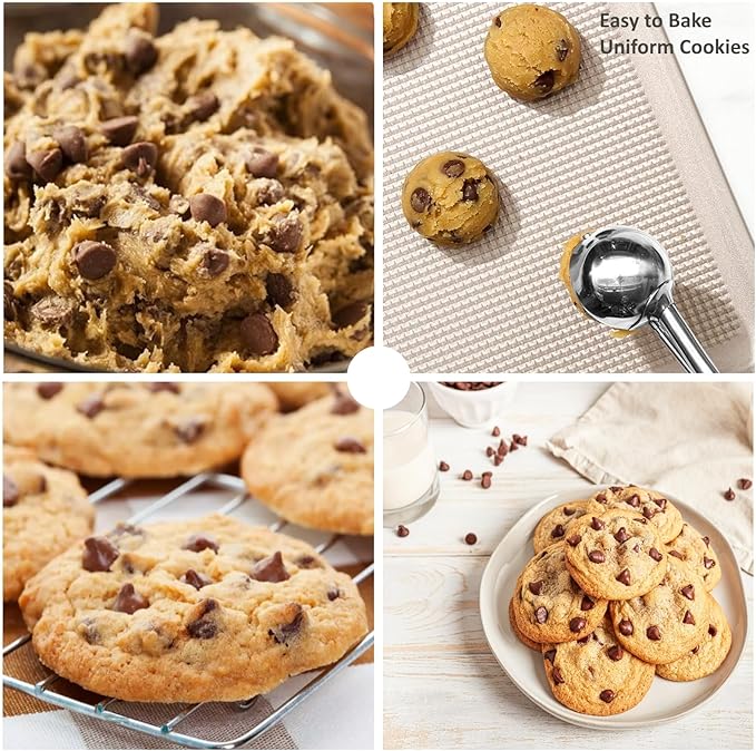 Cookie Scoop, Ice Cream Scoop, 0.8Tbsp/2.5tsp/12.5ml/0.5oz Cookie Scoops for Baking, 18/8 Stainless Steel Cookie Scooper for Baking, Cookie Dough Scoop, Ice Cream Scooper with Trigger Release(Red)