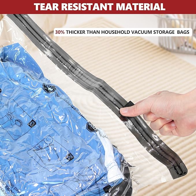 SUOCO Travel Vacuum Bags for Luggage with Portable Electric Pump, 18 Combo (6L/6M/6S) Packing Seal Bags for Clothing Suitcase Backpack, Space Saver Compression Clothes Storage Bags