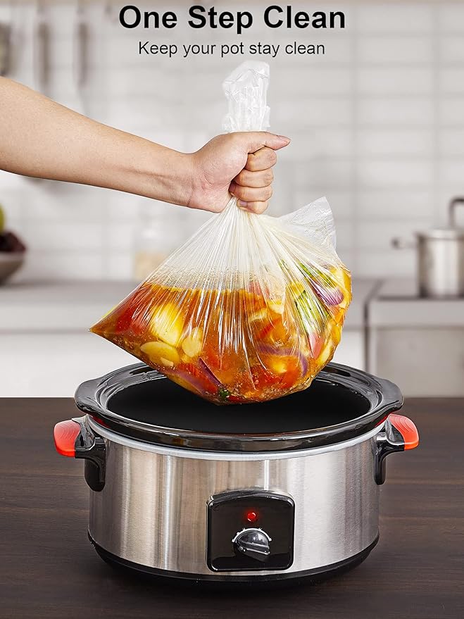 SMARTAKE Slow Cooker Liners, Small Size 13"x 15" Disposable Cooking Bags, Fit 1.5QT to 3QT for Slow Cooker, Cooking Trays, Suitable for Oval & Round Pots, 30 Liners