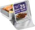 MATANA 9x9 Aluminum Pans with Lids (25 Pack) Disposable Aluminum Trays - 9" Inch Square Foil Cake Baking Pans & Food Containers with Lids