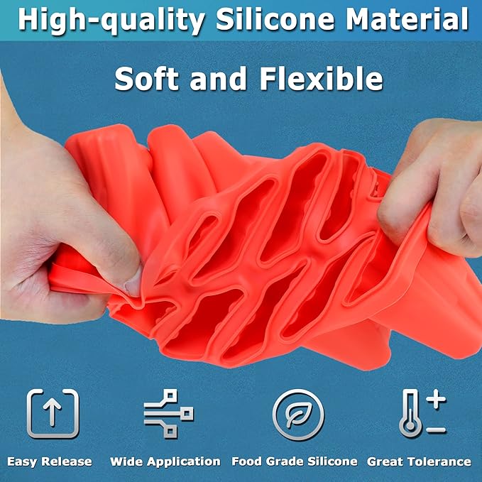 Silicone Popsicle Molds 12-cavity, DIY Ice Pop Mold for Kids Adult Teens, BPA Free Ice Cream Molds for Party Yogurt Juice Smoothies Sticks