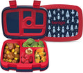 Bentgo Kids Prints Leak-Proof, 5-Compartment Bento-Style Kids Lunch Box - Ideal Portion Sizes for Ages 3-7, Durable, Drop-Proof, Dishwasher Safe, & PFAS & BPA-Free Materials (Rocket)