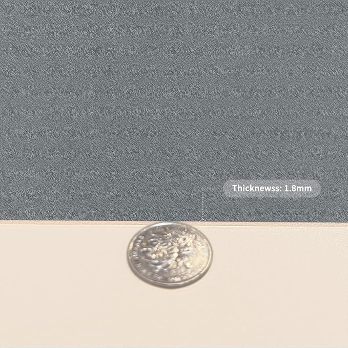 Leather Table Cover,1.8mm Thick,12x84 Inch Desk Cover,Dresser Cover Top,Dresser Protector Top,Dresser Cover,End Table Cover.(Off White+Light Gray,12x84)
