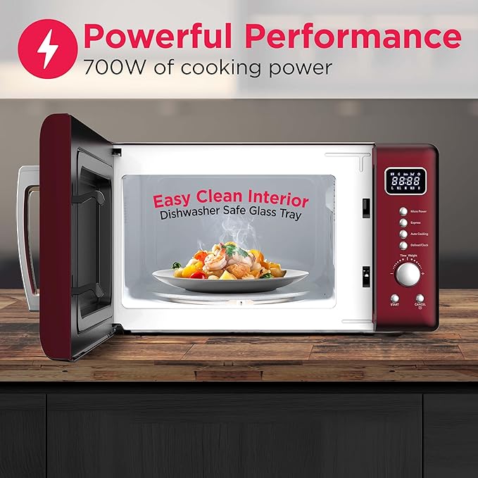 FRIGIDAIRE EMW788RETRO 0.7 cu. ft. Retro Microwave, Red-Silver