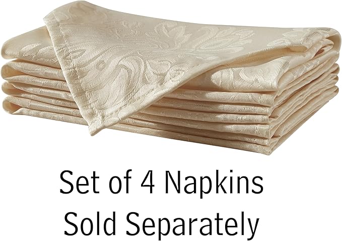 Newbridge Barcelona Luxury Damask Fabric Tablecloth, 70” Extra Wide x 144” Rectangle, Golden Beige, 100% Polyester, No Iron, Soil Resistant Dining Room, Party and Banquet Table Cover