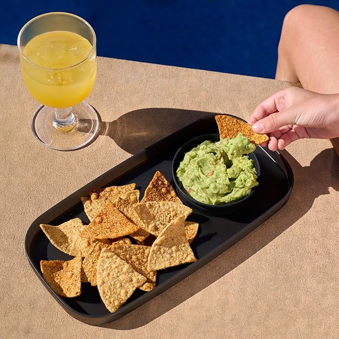 madesmart dipware Small Serving Plate, Collapsible & Removable Dip Bowl for Salsa, Queso, Sald, Olives, Premium Dishwasher & Microwave Safe, Multipurpose Plate & Bowl, Red