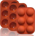 6 Holes Medium Semi Sphere Silicone Molds, 3 Packs Half Sphere Silicone Baking Molds for Making Chocolate, Cake, Jelly, Dome Mousse