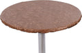 Yourtablecloth Heavy Duty Vinyl Round Fitted Tablecloth (Table Cover) with Flannel Backing Vibrant Colors Elasticized Tablecloth Great for Indoor and Outdoor Dining and Playing Cards 48” Camel Print