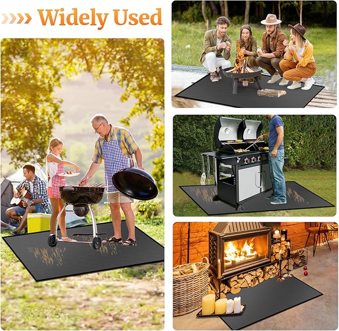 48 ×36 inches Under Grill Mat Fit Blackstone 17in & 22in Griddle with Stand /Griddle Mat for Blackstone, Fireproof Fire Pit Mat Fireplace Mat Grill Pad BBQ Mat Grill Mat for Deck Patio Outdoor Grills