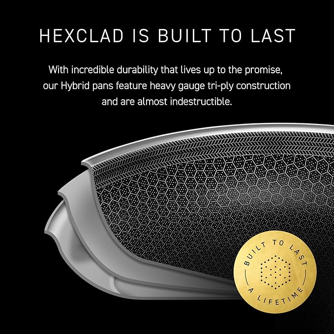 HexClad Hybrid Nonstick 6-Piece Pot Set with 2 Silicone Trivets, 2, 3, and 8-Quart Pots with Tempered Glass Lids, Stay-Cool Handles, Dishwasher-Friendly, Induction Ready, Compatible with All Cooktops