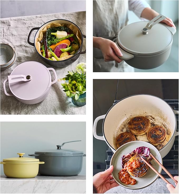 Vermicular Oven Pot 2.0 | Lightweight Enameled Cast Iron Pot | 26cm (5.9 Qt) | Non-Toxic | Induction-compatible | Dutch Oven | Made in Japan | Matte Linen Beige
