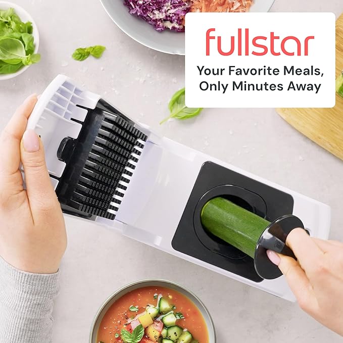 Fullstar The Original Pro Chopper - Vegetable Chopper and Spiralizer, Food Chopper with Container, Fruit Slicer, Kitchen Gadgets & Accessories, Home Essentials (4 in 1, Gray/Green)
