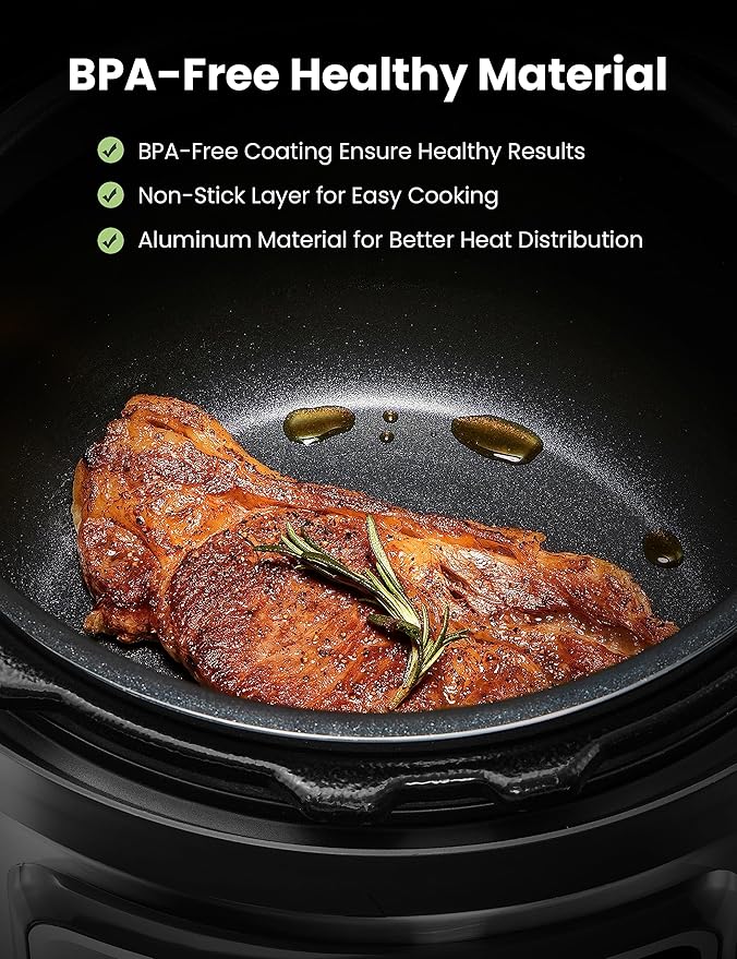 COMFEE’ 16 in 1 Electric Pressure Cooker Instant Multi Cooker Olla de Presion Non-Stick Pot Yogurt Maker Rice Cooker Sauté Steamer 8 Quarts Stainless Steel