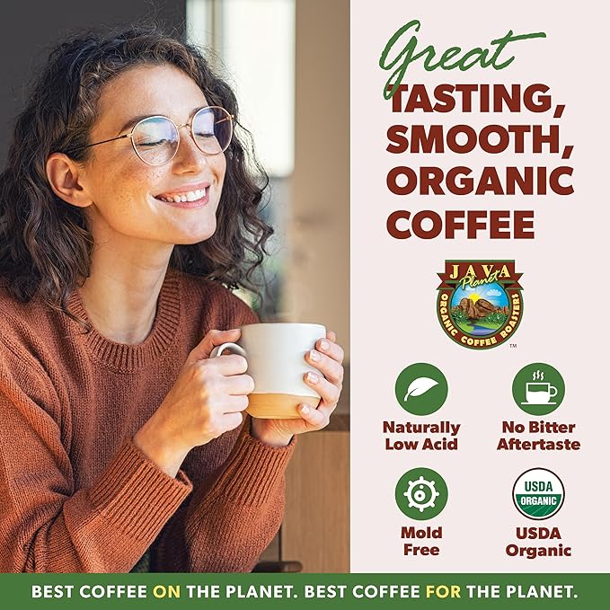 Low Acid Organic Coffee – Whole Bean, Mold-Free & Stomach Friendly by Java Planet, Papua New Guinea Single Origin Coffee, Dark Roast, Smooth Full Flavored, 5LB Bag