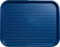 Carlisle FoodService Products Cafe Fast Food Cafeteria Tray with Patterned Surface for Cafeterias, Fast Food, And Dining Room, Plastic, 17.87 X 14 X 0.98 Inches, Blue, (Pack of 12)