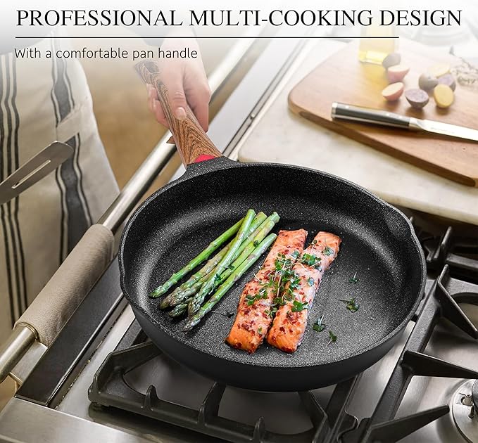 Vinchef Pots and Pans Set Non Stick, 12pcs Induction Cookware Set, Non Stick Frying Pans with Lid, Non Toxic Kitchen Cookware Sets, Pan Sets for Cooking, PFAS and PFOA Free