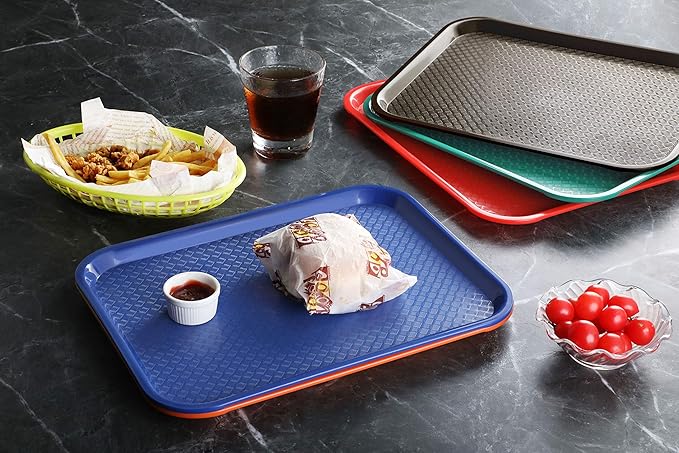 New Star Foodservice Fast Food Tray, Set of 12 (Green, 10 by 14 Inch)