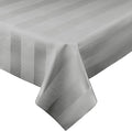 Luxury Table Protector Pad, 2 in 1 Table pad + Great Looking Tablecloth - Heat Resistant, Spill & Stain Proof - Flannel Backing (54x126, Silver - Silk Stripe)