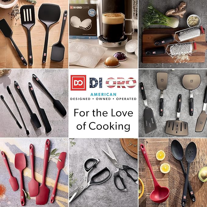 DI ORO Silicone Spatula - 600°F Heat-Resistant Rubber Kitchen Spatula for Baking, Scraping, & Mixing - BPA Free Nonstick Cookware Safe Flexible Utensil for Cooking - Dishwasher Safe (Lavender)