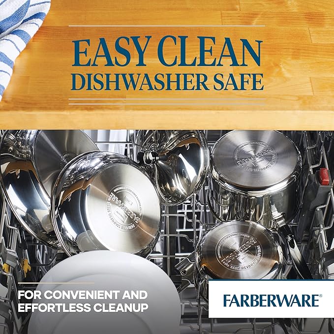 Farberware Classic Stainless Steel 6-Quart Stockpot with Lid, Stainless Steel Pot with Lid, Silver (Pack of 3)