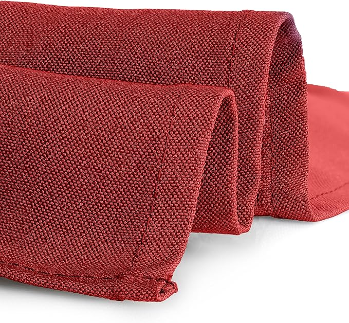 Gee Di Moda Rectangle Tablecloth - 90 x 132 Inch Red Table Cloth for 6 Foot Table with Floor-Length Drop - Heavy Duty Washable Fabric - 6 Ft Buffet Table, Holiday Party, Wedding & Baby Shower